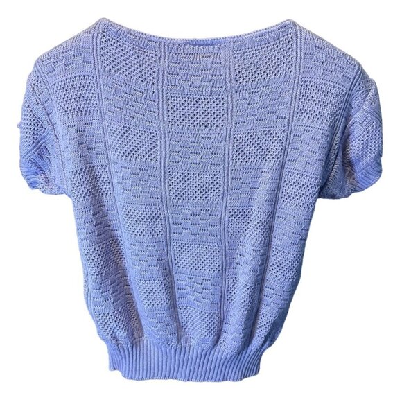 Vintage 90s Keneth Too Purple Short Sleeved Pullover Sweater Sz M - Picture 2 of 9